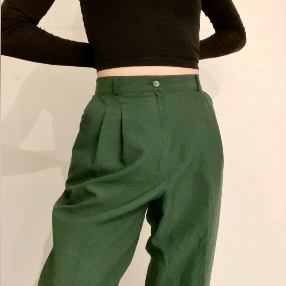 Vintage Green High Waisted Trousers/Pants